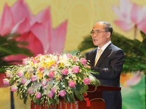 National Assembly Chairman Nguyen Sinh Hung speaks at the conference (Photo: VNA)